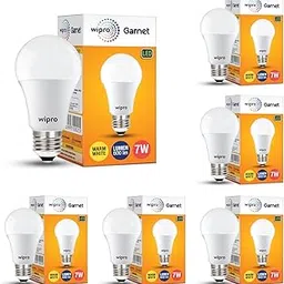 wipro Garnet 7W LED Bulb for Home & Office |Warm White (2700K) | E27 Base|220 degree Light coverage |4Kv Surge Protection |400V High Voltage Protection |Energy Efficient | Pack of 6-picture-68
