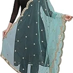 devangi Women's Embellished Net Dupatta/Chunni Width 1 Meter, Length 2.4 Meter-picture-45