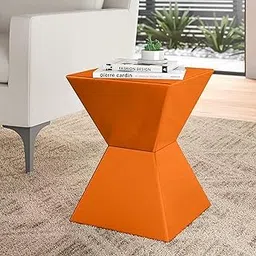 EardoWin Completely Assembled Wooden Block Accent Side Table with an Antique Wooden Design That Doubles as a nightstand and Bedside Table for The Living Room and Bedroom (Orange)-picture-18