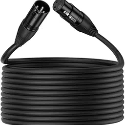 XLR Microphone Cable Shielded Microphone Cable for Studio Recording and Live Production, Gold-Plated Pins, Male to Female, for Mic and Balanced Cables (Pack of 1) image 1