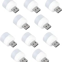 pmw - Plastic USB Led Lamp Night Light, Plug in Small Led Nightlight Mini Portable for Pc and Laptop (Pack of 10, White).-image-22