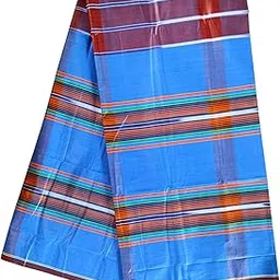 Pure Cotton Traditional Bangoli Lungi for Men Blue and Multicolour Design Size 2.5 Meter, Very Soft Fashionable and Comfortable for Sleep, Bath and Relax, Stitched Lungi.Pack of 1(C24)-image-60