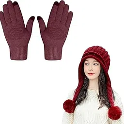 Tomorrow Winter Beanie with Touch Screen Gloves, Perfect for Cold Weather, Winter Accessories Set for Women, Comfort and Style, Cozy & Fashionable Design, gloves and beanie combo-image-80