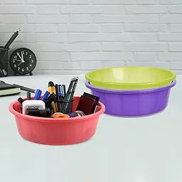 Homestic Pack of 3 Desk Organizer | Stationery Organizer | Multipurpose Organizer | Office Supplies for Pen-Pencil-Staplers | Desktop Organizer | 6 LTR | Purple & Green & Pink-image-8