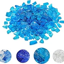 Skyflame 10-Pound Recycled Fire Glass for Fire Pit/Fireplace/Vase Fillers/Garden Landscapes, Sea Blue-picture-14