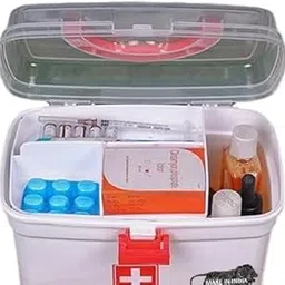Medical Storage Containers Medicine Box nizer Home Emergencies Pill Case with Compartments and Handle Multi-Purpose Box, Multi Utility Storage with Handle BPA Free Detachable Tray an (17 -P1234)-picture-12