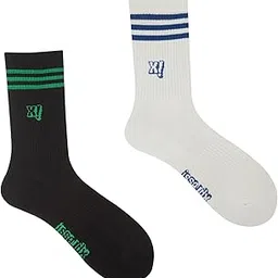socksxpress Limited Edition Men's Crew Socks | Pack of 2 | Everyday Comfort | Black & White Combo-picture-35