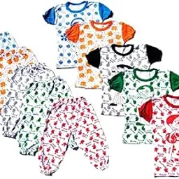 vfirst Baby Girls Kids Multicolor Printed Cotton T-Shirt Top And Pajama Pant Casual Dress Combo Pack Of - 5-picture-37