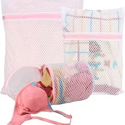 HOKIPO Mesh Laundry Clothes Washing Bag, Pack Of 3 (Ar1367), White-image-24