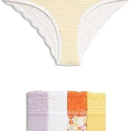 marks & spencer Womens Cotton Blend Printed Low Rise Brazilian Knicker (Pack of 5)-picture-7