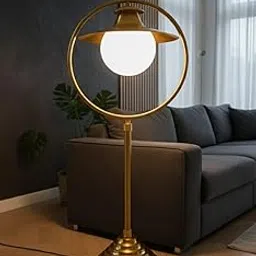 Modern Ring Floor Lamp, Decorative Standing Light with Circular Design, 76.2 cm Height x 30.48 cm Width x 27.94 cm Depth (Golden)-image-44