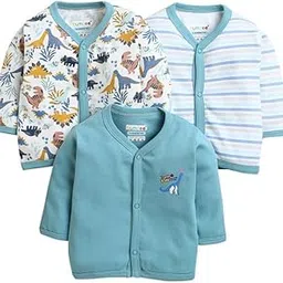Dusty Blue & White Boys Full Sleeves Cotton Jablas Pack of 3 (Peb10030)-image-67