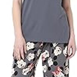 smarty pants Women's Cotton Round Neck t-Shirt & Mickey Mouse Print Pajama Night Suit Set.-picture-4