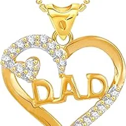 vshine fashion jewellery Dad Daddy Father Abba Love Heart Pendant Locket with Chain Gold Plated Stylish American Diamond Fancy Collection Fashion Jewellery for Women, Girls, Men and Boys -VSP1197G-picture-32