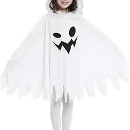 CHRISLEY ENTERPRISES White ghost halloween cloak costumes for kids | Elf cape cosplay halloween dress (2-10 yrs)-image-31