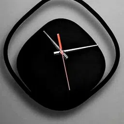 Modern Wall Clock, Black Diamond Shape, Minimalist Design with Red Second Hand, Contemporary Home Decor-picture-19