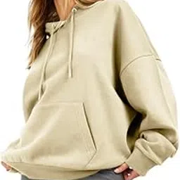 besick Trendy Winter wear Solid Cotton Blend Full Sleeves Oversized Hoodies for Women-picture-16