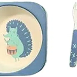 naughty burps Baby Bamboo Bowl Spoon Fork Set Dinner (3)-image-36