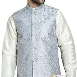 jompers Men's Sequins and Embroidred Nehru Jacket-picture-26