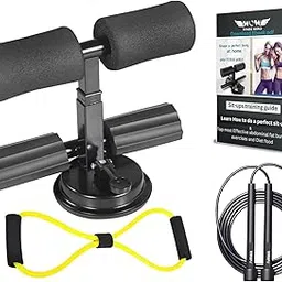 Double Suction Cups Sit Up Bar for home workout | Portable Sit-Up Assistant bar | Abs workout equipment for home gym | crunches equipment for abs | abdominal exercise equipment combo (suction cup situp bar)-picture-53