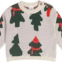 miniklub Mini Klub Baby Boys Round Neck Full Sleeve Knit Sweater (Marshmallow Color)-picture-27