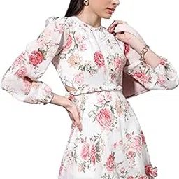 tokyo talkies Women's Three-Quarter Sleeves Round Neck Printed Dresses | Stylish| Casual-picture-19