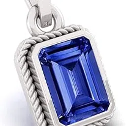 apsloose 1.25 Ratti Blue Sapphire Locket (Nilam/Neelam Stone) Rashi Ratan Panchdhatu Silver Plated Pendant Certified Gemstone for Men & Women-picture-13