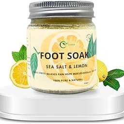 Ceebus Foot Soak with Lemon Infused (Sea salt) For Relaxation | PAIN RELIEF | DETOX SPA | Improve Sleep in a Glass Jar - 100g-picture-32