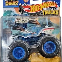Hot Wheels Team Shark Great Bite Monster Trucks 2025 1:64 Scale Diecast Truck with Crushable Car 3+ Ages, Multicolor-picture-60
