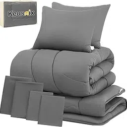 Keusnix Futon Set, Double Comforter Set, 9-piece Set, SEK Certified, Odor Resistant, All Season, Comforter Set, Washable, Filling 4.4 lbs (2 kg), High Density Cotton Filling, Five Layer Matton, 2 image 1