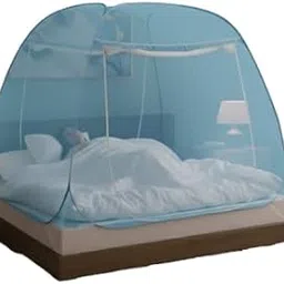 Pop-Up Blue Mosquito Net for Double Bed | Portable, Foldable Insect Protection | Easy Setup Camping & Home Use-picture-19