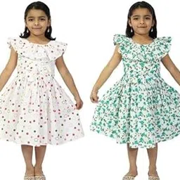 Combo Pack of Adorable Pure Cotton Printed Frock for Kids Girls-picture-44