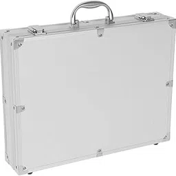 vaguelly Aluminum Briefcase - 11 Inch Hard Laptop Briefcases with Lock, Multifunctional Attache Case Tool box with Foam Protect, Silver, Silver, 37x28.5x7.5cm-picture-19