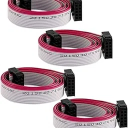 Uxcell IDC Socket 10 Pins Flat Ribbon Cable, 10 Wire, 50 cm Length, 4 Pieces image 1
