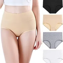 wirarpa Women's Modal Underwear Soft High Waist Briefs Ladies Panties 4 Pack (Regular & Plus Size)-picture-19