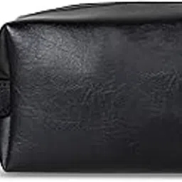 the signature box Big Pouch - Synthetic Leather | Travel Friendly | Perfect oraganiser | Spacious Design | Unisex Pouch (Black)-picture-32