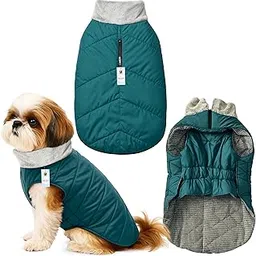 Foodie Puppies Dog Winter Fur Collar Jacket (TaleBlue, 14 inch) for Small Dogs & Puppies I Waterproof & Windproof Coat | Adjustable Velcro & Zipper Closure | Washable Pet Vest for Indoor & Outdoor Use-image-13