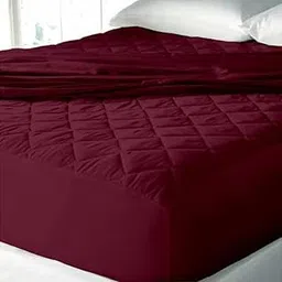 COZY COUTURE Waterproof Cotton Quilted Mattress Protector Queen Size Breathable Hypoallergenic Noiseless Ultra Soft Fitted Bed Protector (Queen 60x78, Maroon)-picture-29