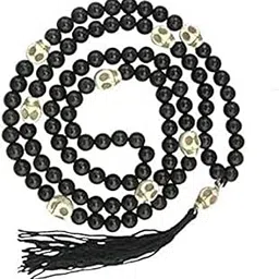 Black Skull Shaped Narmund Japa Mala Mala Rosary for Men and Women-image-86