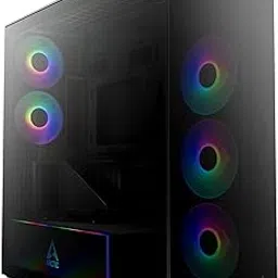 ARCTIC Xtender VG (Black) with Vertical GPU Mount | PLCe 4.0 Raiser Cable | PC Case, Tempered Panorama Glass, 2 x 420 mm Radiator Support, Midi Tower, E-ATX, 5X A-RGB Fans pre-Mounted - Black-image-45