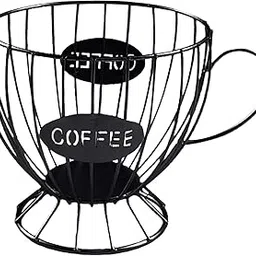 Merishopp Large Capacity Coffee Holder Keeper Kitchen Basket Organizer Black-image-44