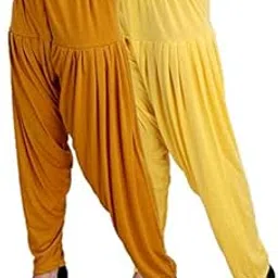 casuals Women's Viscose Patiala Pants Combo Pack of 2 (Mustrad and Yellow ; 4XL)-picture-25