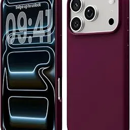 DIZORO Compatible with (iPhone 17 Pro Max Case)(2025), Liquid Silicone 3 Layers Full Covered Soft Gel Rubber Phone Case,Shockproof Protective Cover with Anti-Scratch Microfiber Lining- Wine-picture-16