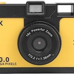KIMISS Digital Camera 1080P 50MP HD Dual Lens Digital Zoom 16X Compact Camera Anti-shake Games MP3 Photography Video (Yellow)-picture-26