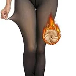 alexvyan XL Brown DualTone Opaque High Rise Footed Length Grey(33 to 36 Waist) Stretchable Women Warm Thick Fur Lined Fleece Winter Thermal Soft Legging Tights Stocking - Slim Fit-picture-16