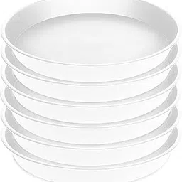 PlantsVaatika Heavy Duty Bottom Plate/Base Tray/Saucer for Plants Suitable for 14 inch Pot Plant Container Set for Both Indoor/Outdoor Pots Red Color White (Set of 6)-picture-33