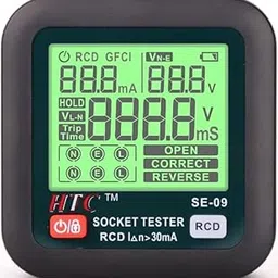 hty HTC SE-09 Socket tester, Data hold,Three hole socket line sequence detection, Phase voltage (L_N) measurement, Leakage voltage (N_E) measurement, Rcd (OF GFCI) test, Socket tester-picture-16