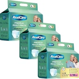 LUREME Large Size (30-54 Inch, 76-137cms) RealCare Overnight Premium Class Adult Pull Ups Pant Style Diapers for Men Women with Advanced 3D Superior Absorbency Core Anti-Bacterial Pack of 3 (30)-picture-14