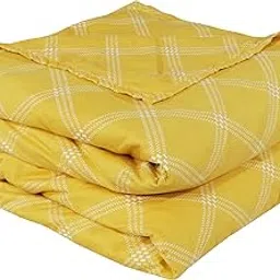 RD TREND® Glace Cotton Reversible Dohar for Single Bed (60x90 Inch) | Soft AC Blanket for Summer & Winter | Lightweight Comforter for All Seasons |Yellow Check-picture-15