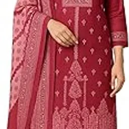 shempire Spun Wool Digital Printed Pashmina Salwar suit for Women with Shawl for Winter wear (TITAN1001_Dress material for Women_Blood Red Color_Unstitched)-picture-28